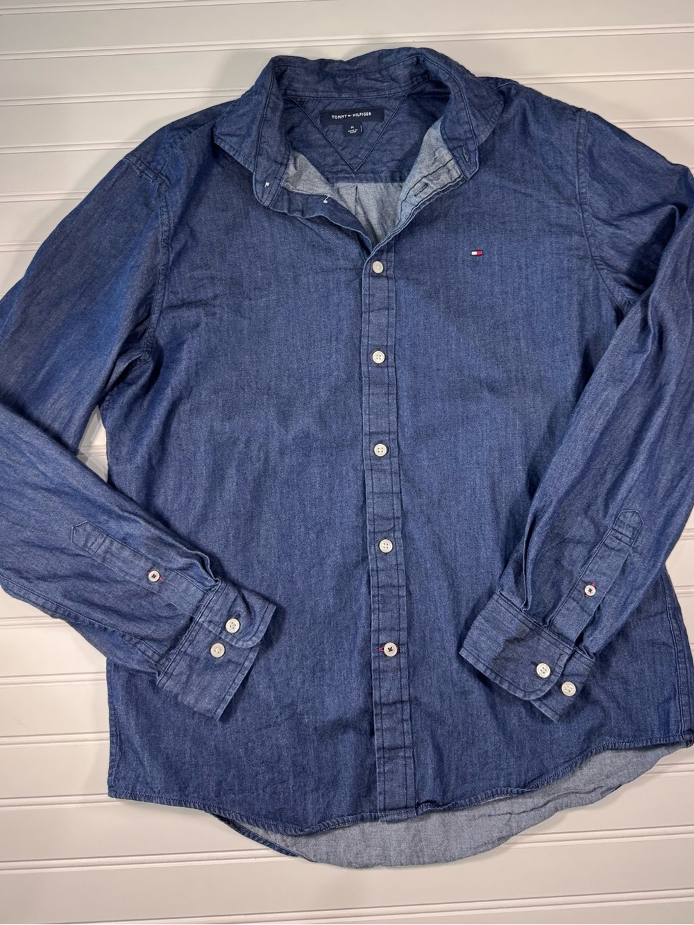 Tommy Hilfiger Dark Blue Denim Button-Down Shirt